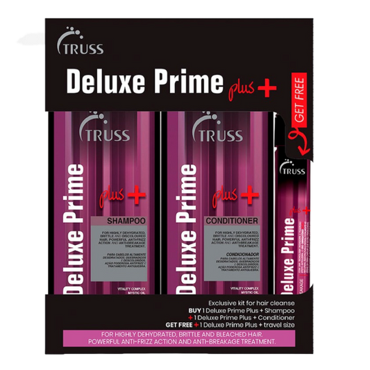 Kit Truss Deluxe Prime Plus+ Shampoo 300 ml+Conditioner 300 ml= Free Deluxe Prime 30ml
